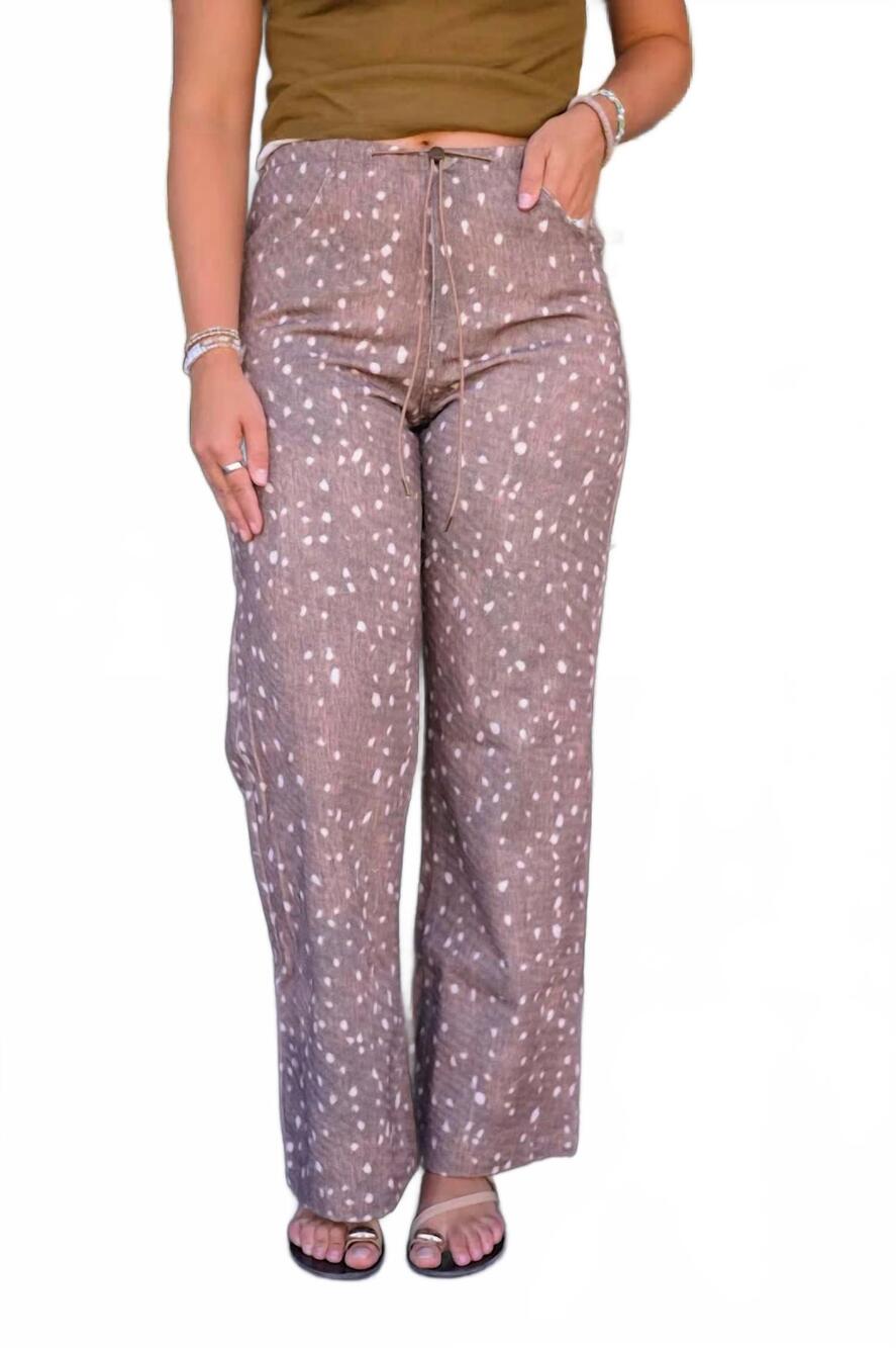 NEW BAILEY ROSE fawn and flora bottom pants in brown
